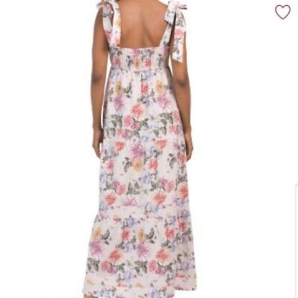 House of Harlow 1960 Floral Maxi Dress in Pink and White - Picture 3 of 10